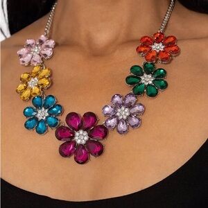 Colorful Floral Statement Necklace
